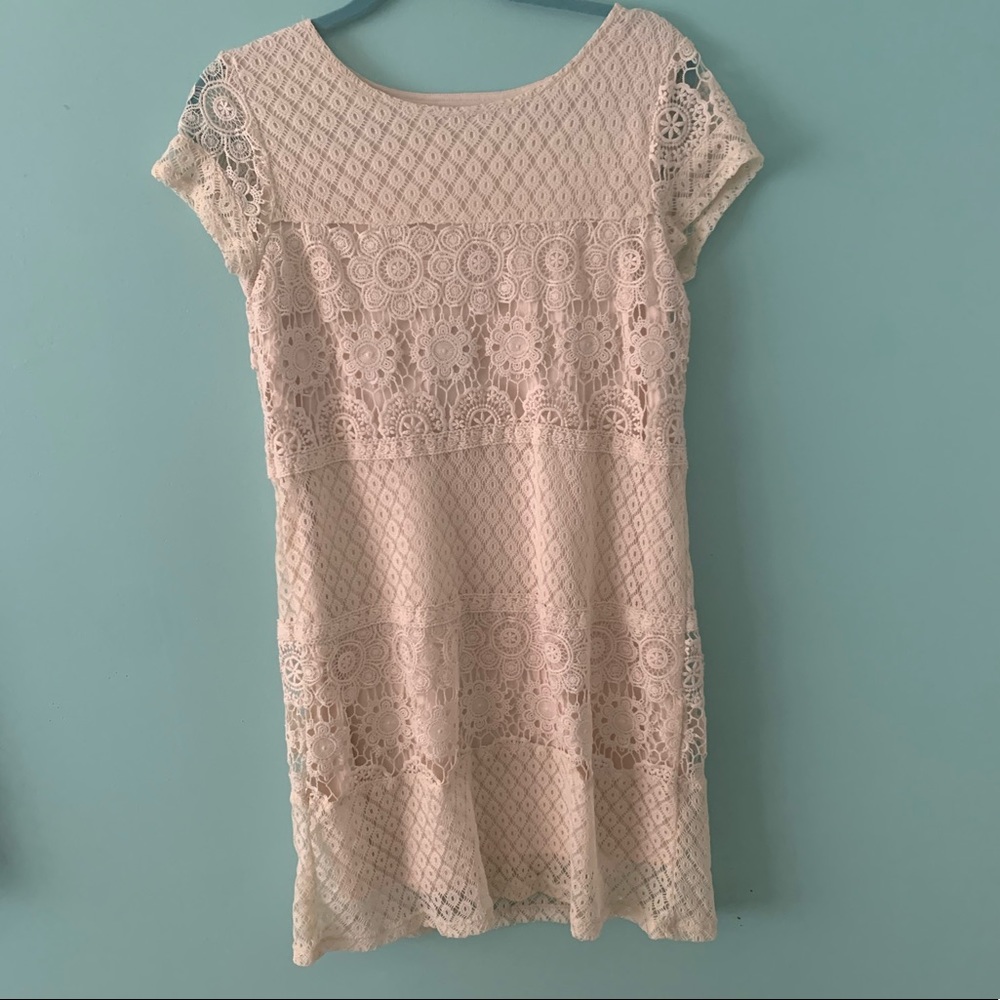 Ivory Crochet Shift dress